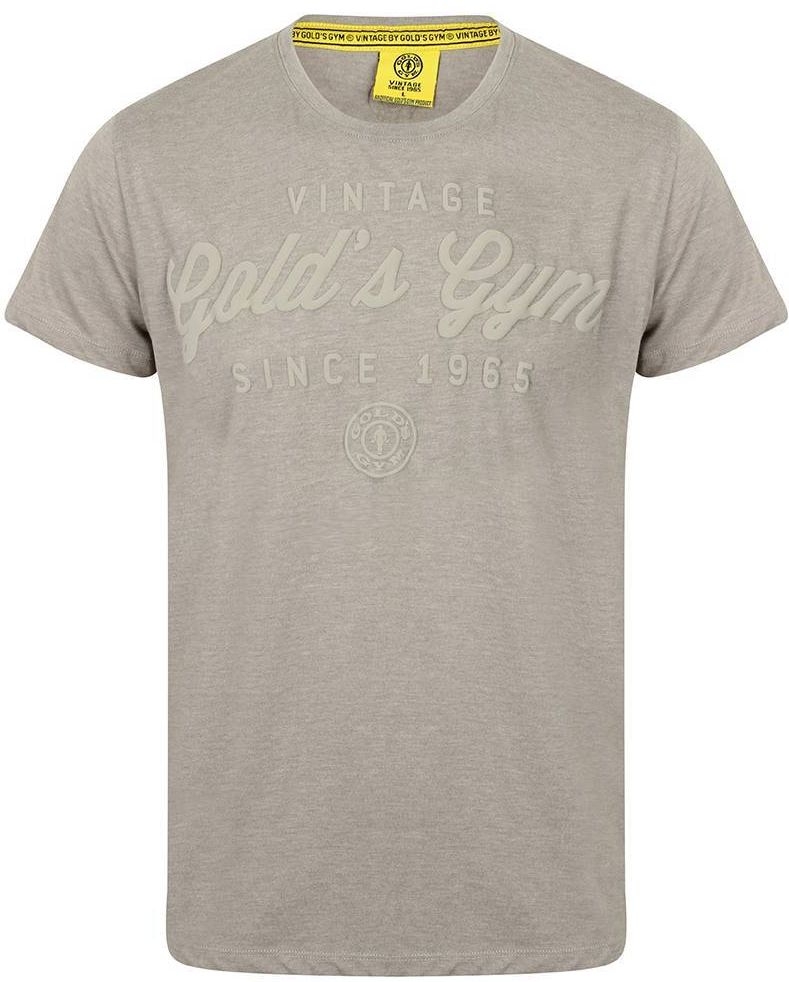 Golds Gym Emboss Print T-Shirt Grey - S
