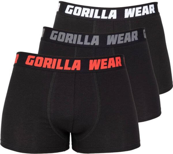 Gorilla Wear Boxershorts 3-Pack Schwarz - M
