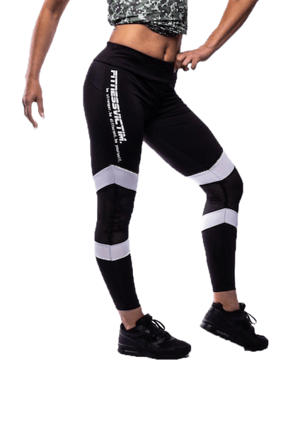 Fitnessvictim Killer Lines Leggings Black and White - XS