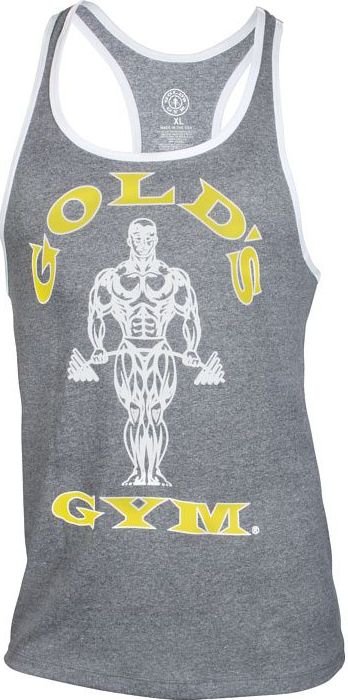 Golds Gym Muscle Joe Contrast Stringer Tank - Marl White