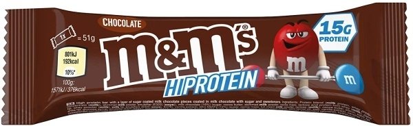 M&M's Hi Protein Bar 51g Riegel - Chocolate - MHD 08.06.2024