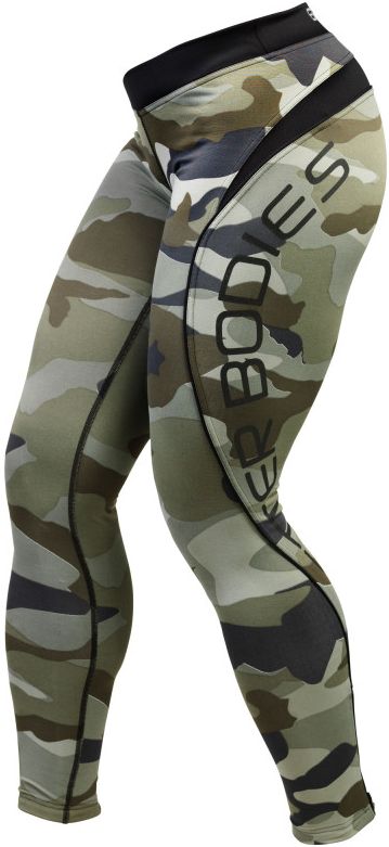 Better Bodies Camo long tights Camo Green - M