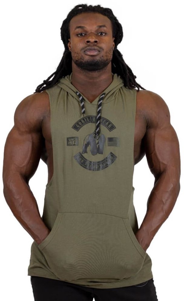 Gorilla Wear Lawrence Hooded Tank Top - Army Green