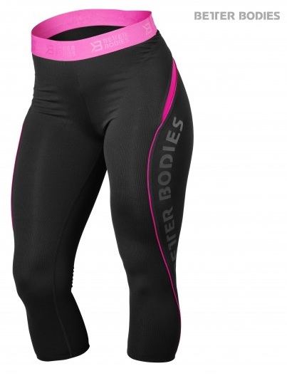 Better Bodies Fitness Curve Capri Black Pink - XS