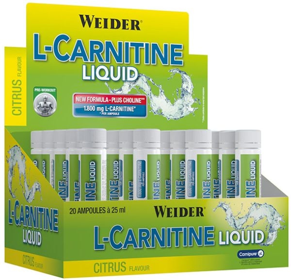 Weider L-Carnitine 1800mg Liquid - 20 Ampullen á 25ml