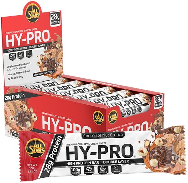 All Stars Hy-Pro Bar 24 x 100g Riegel - Chocolate Nut Crunch