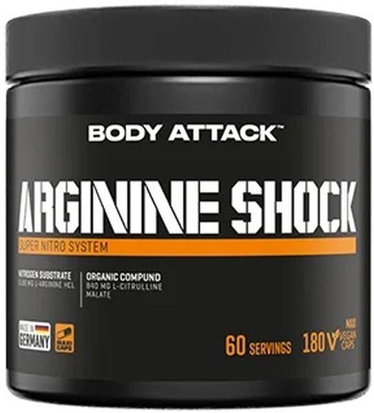 Body Attack Arginine Shock - 180 Kapseln 