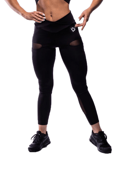 Fitnessvictim Women Black Mesh Victim Leggings - L