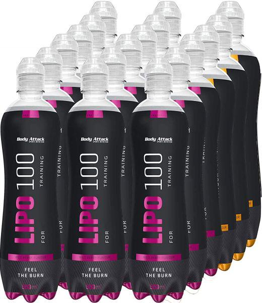 Eine bunte Mischung - Body Attack Lipo 100 Drink 18 x 500ml