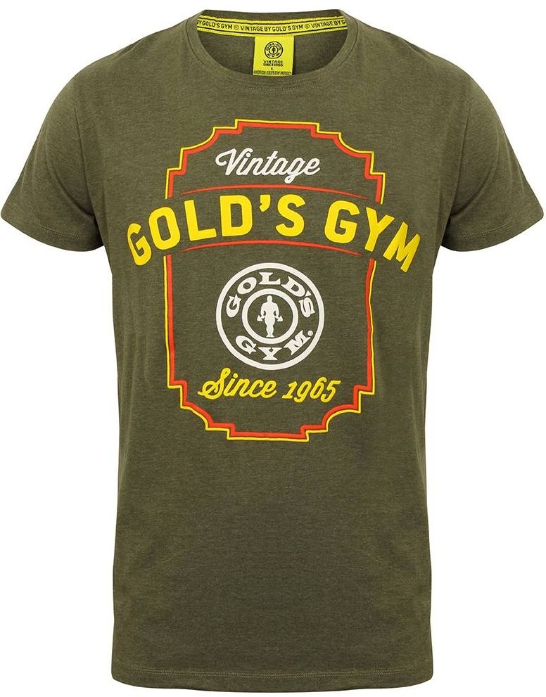 Golds Gym Printed Vintage Style T-Shirt Army - S