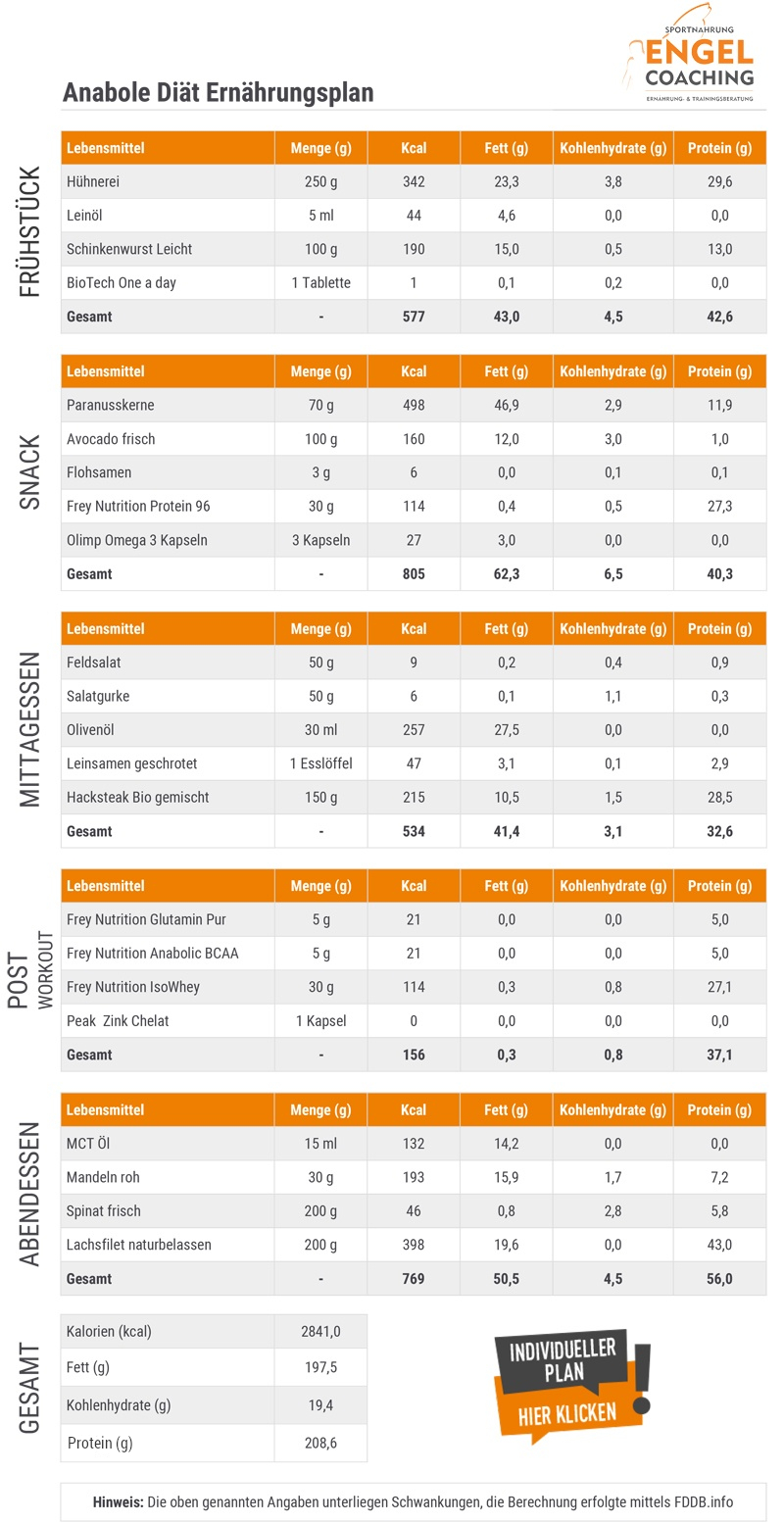 Download Ernährungsplan Anabole Diät Anabole Diät Ernährungsplan optimale Fettverbrennung bei maximalen Muskelerhalt