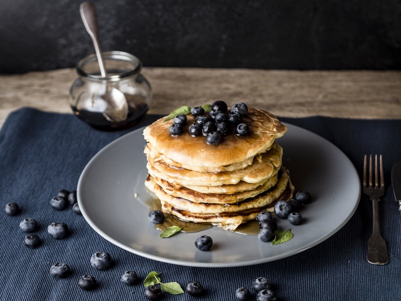Heidelbeer Pancakes Blaubeer Protein Pancakes für Sportler