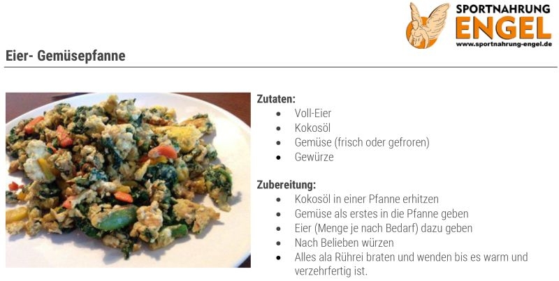 Eier-Gem&uuml;sepfanne Rezept f&uuml;r Sportler mit viel Protein