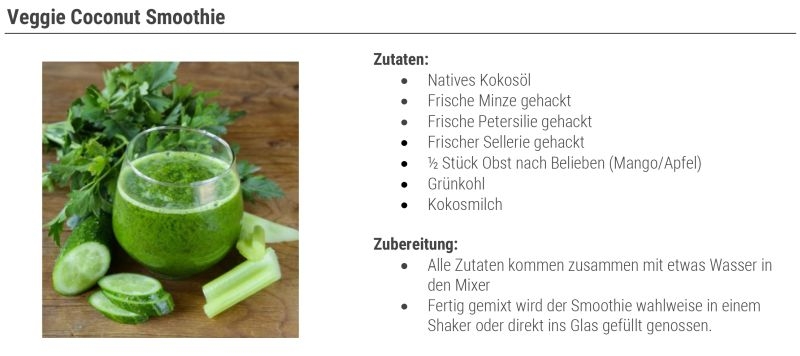 Veggie Coconut Smoothie f&uuml;r Veganer zum Fr&uuml;hst&uuml;ck