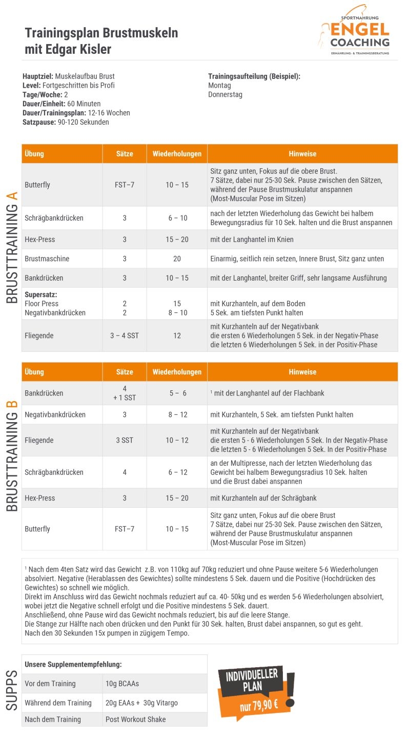 Intensiver Trainingsplan für Maximalen Brustaufbau Brustmuskeln effektiv aufbauen