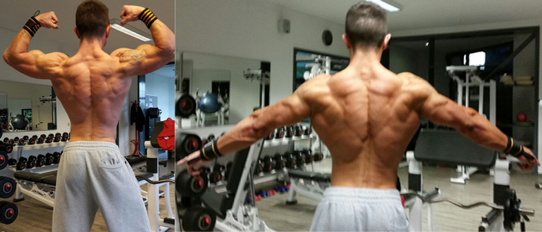 Definierter Rücken Fitness Definierter Rücken Mens Physique Athlet Andre Conrad